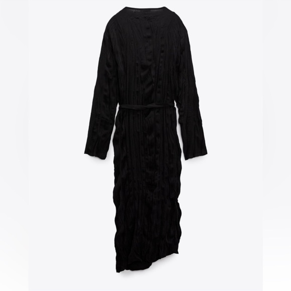 New Zara pleated wrinkle look midi dress - Picture 5 of 7